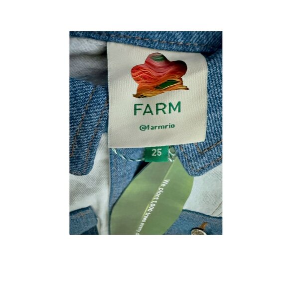 Farm Rio Womens Patchwork Denim Jumpsuit Size 25 Colorblock Design NWT - Picture 6 of 9